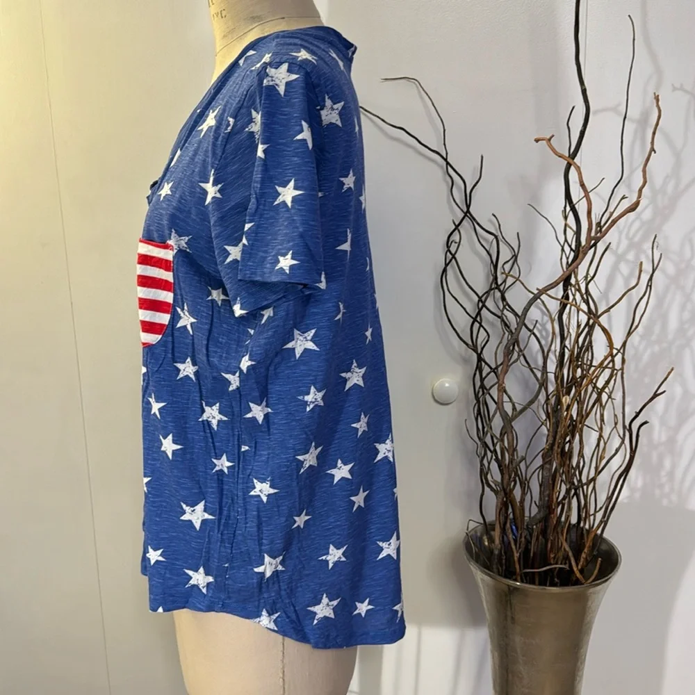 Philosophy patriotic short sleeve V-neck T-shirt - Picture 3 of 6